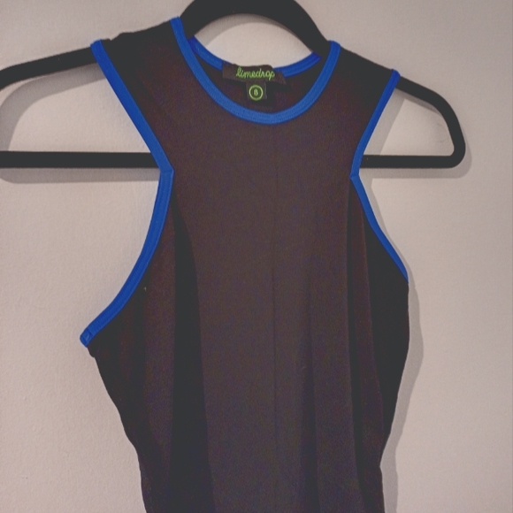 Limedrop Vintage Bodycon black and blue Mini dress Size 8 - Picture 9 of 9